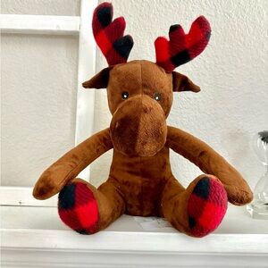 Brown Plush Moose with Red Plaid Accents Bass Shop Pro